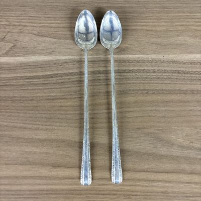 Sale Photo Thumbnail #412: A Pair of Towle Sterling Silver Iced Tea Spoons in the Candlelight Pattern