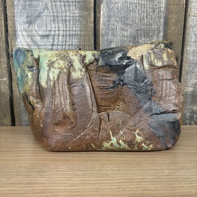Sale Photo Thumbnail #449: Chilli Abstract Slab Built Studio Pottery Face Vessel