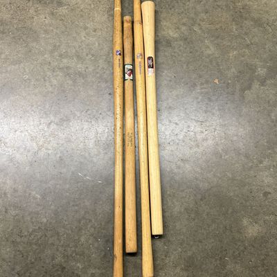 Sale Photo Thumbnail #520: A Group of Four Vintage Belknap and Blue Grass Wooden Replacement Tool Handles