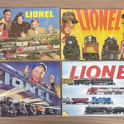 Sale Photo Thumbnail #594: A Collection of Four Vintage Lionel Corporation Electric Train Catalogs, 1949-1954