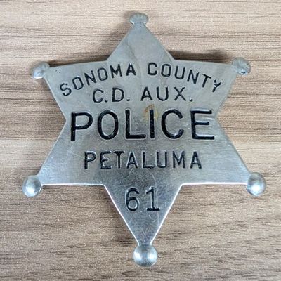 Sale Photo Thumbnail #208: Sonoma County Civil Defense Auxiliary Police Badge No. 61 Petaluma California
