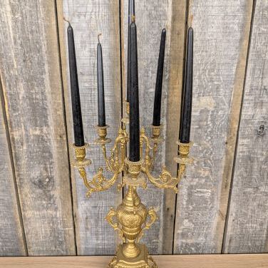 Sale Photo Thumbnail #188: Large French Rococo Revival Cast Brass Six-Light Candelabra