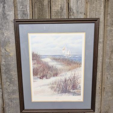 Sale Photo Thumbnail #176: Jacqueline Penney, Heading Out, Large Framed Collograph Print, 1984