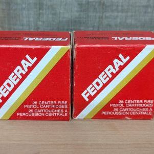 Sale Photo Thumbnail #297: A Pair of Federal NO. 25AP Pistol Ammunition .25 Auto