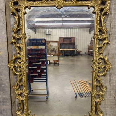 Sale Photo Thumbnail #192: Large Rococo Style Gold Tone Molded Resin Wall Mirror