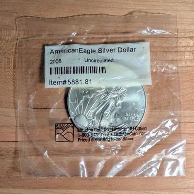 Sale Photo Thumbnail #308: 2008 American Eagle 1 oz .999 Fine Silver Dollar