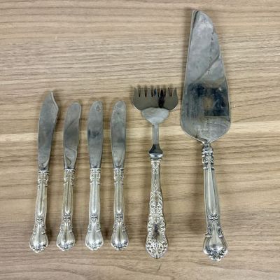 Sale Photo Thumbnail #104: A Six-Piece Collection of Gorham Sterling Silver Handled Flatware in Strasbourg and Chantilly Patterns