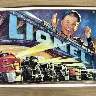 Sale Photo Thumbnail #582: 1993 Licensed Lionel Trains Commemorative Metal Advertising Sign featuring 1952 Artwork