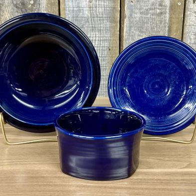 Sale Photo Thumbnail #351: A Trio of Homer Laughlin Fiesta Cobalt Blue Ceramic Tableware