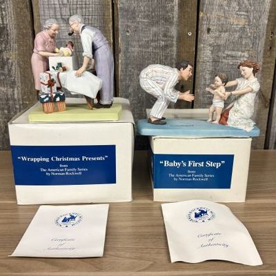 Sale Photo Thumbnail #62: Two Norman Rockwell Museum The American Family Series Bisque Porcelain Figurines