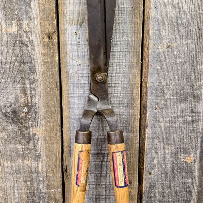 Sale Photo Thumbnail #490: Belknap Inc Forged Steel 9.5 Inch Hedge Shears with Wooden Repair Handles