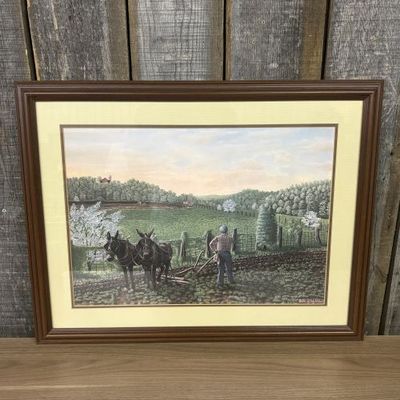 Sale Photo Thumbnail #380: Bob Dale Green Rural Farming Scene Color Offset Lithograph