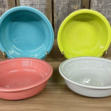 Sale Photo Thumbnail #342: A Set of Homer Laughlin Fiesta Mixed Color Cereal Bowls