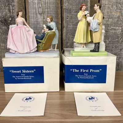 Sale Photo Thumbnail #61: Two Norman Rockwell Museum The American Family Series Bisque Porcelain Figurines