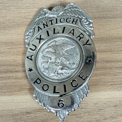 Sale Photo Thumbnail #207: C.H. Hanson Antioch Auxiliary Police Badge Number 6