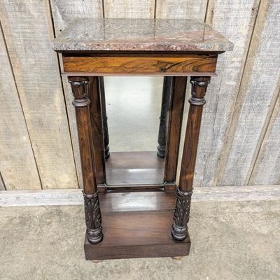 Sale Photo Thumbnail #168: 19th Century Empire Style Mahogany Pier Table with Brecciated Marble Top