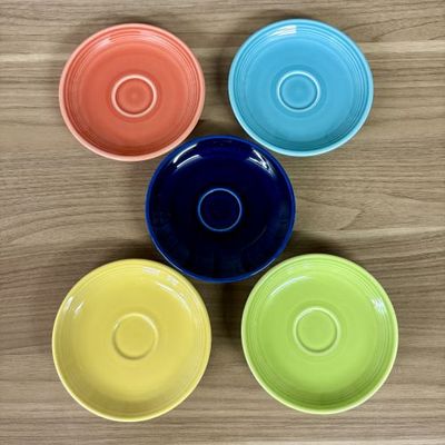 Sale Photo Thumbnail #345: A Set of Five Homer Laughlin Fiesta Ceramic Saucers in Assorted Colors