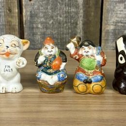 Sale Photo Thumbnail #77: An Assortment of Vintage Ceramic Figural Salt and Pepper Shakers Including Bonzo Dogs and Japanese Deities