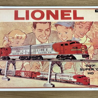 Sale Photo Thumbnail #583: Lionel Trains 1960 Santa Fe Catalog Art Licensed Embossed Metal Sign