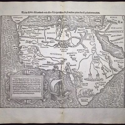 Munster, pub. 1574 - Map of Africa