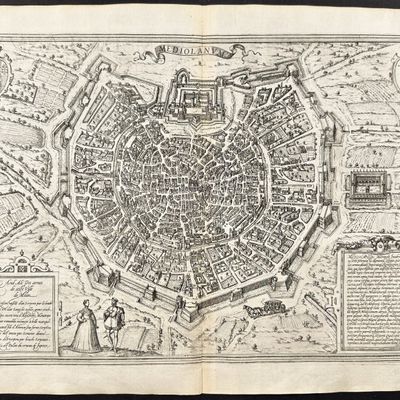 Braun & Hogenberg, pub. 1575 - View of Milan, Italy
