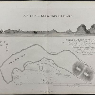 Philip, Australia - A View of Lord Howe Island, A Chart of Lord Howe Island