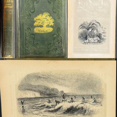 Cheever's Life in the Sandwich Islands - Volume with 6 Wood Engravings + Map (First Printed View of Surfing)