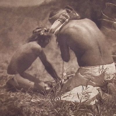 Edward Curtis - The Fire Drill - Apache