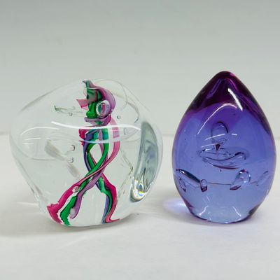 Sale Photo Thumbnail #20: TWO ART GLASS PAPERWEIGHTS