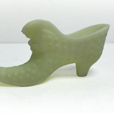 Sale Photo Thumbnail #427: FENTON URANIUM HOBNAIL SLIPPER, VINTAGE