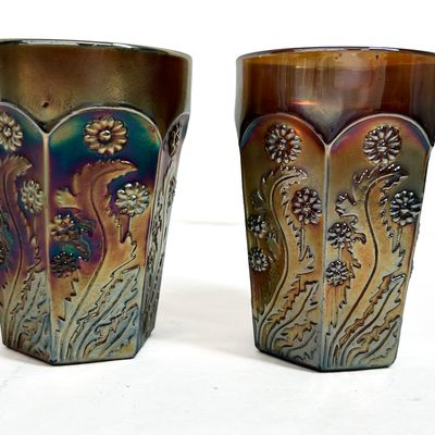 Sale Photo Thumbnail #304: FENTON CARNIVAL GLASS TUMBLERS, CIRCA 1910