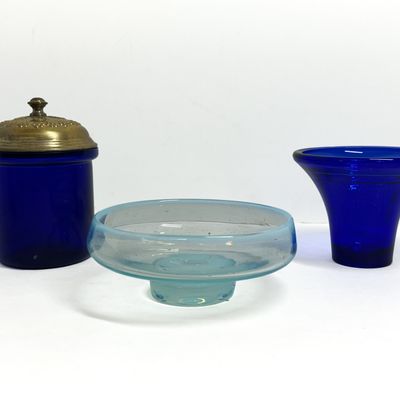 Sale Photo Thumbnail #433: TIFFIN AND VINTAGE BLUE GLASS, 1930-1960