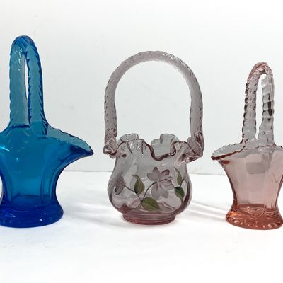 Sale Photo Thumbnail #378: A Trio of Fenton Art Glass Baskets