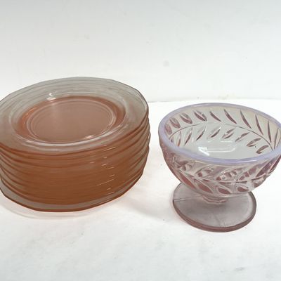 Sale Photo Thumbnail #517: HOCKING PINK DEPRESSION GLASS COLLECTION, C. 1930