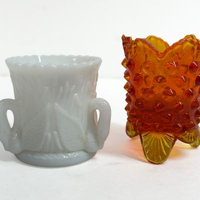 Sale Photo Thumbnail #506: WESTMORELAND AND FENTON GLASS TOOTHPICK HOLDERS