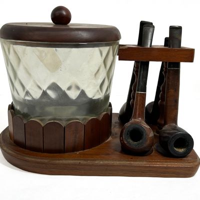 Sale Photo Thumbnail #309: DUN-RITE WALNUT PIPE STAND HUMIDOR