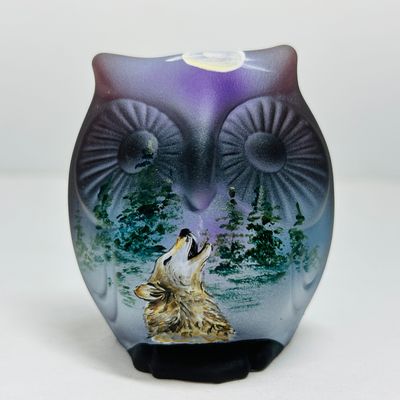 Sale Photo Thumbnail #200: FENTON GLASS WOLF OWL FIGURINE 2006 29/42