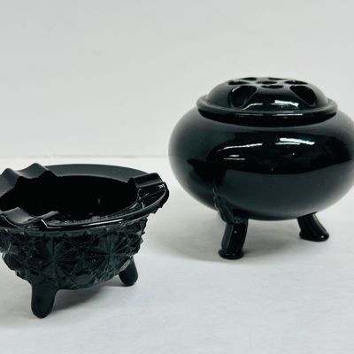 Sale Photo Thumbnail #40: L.E. SMITH BLACK AMETHYST GLASS SET, MID-20TH CENTURY
