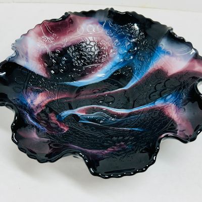 Sale Photo Thumbnail #193: FENTON NORTHERN LIGHTS SLAG GLASS BOWL, 1980S