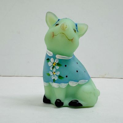 Sale Photo Thumbnail #92: FENTON SEA MIST, FARLEY PIG FIGURINE