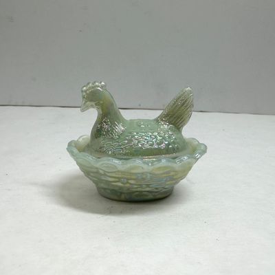 Sale Photo Thumbnail #82: MINI BOYD OPALESCENT CARNIVAL GLASS HEN