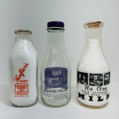 Sale Photo Thumbnail #255: VARIOUS DAIRIES GLASS MILK BOTTLES