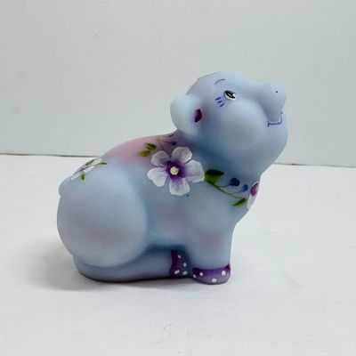 Sale Photo Thumbnail #93: FENTON BLUE BURMESE GLASS PIG, 2005