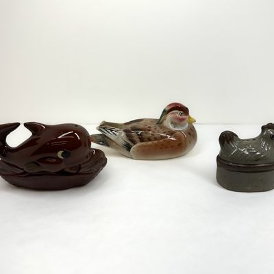 Sale Photo Thumbnail #397: OTAGIRI CERAMIC ANIMAL TRIO, 1980S