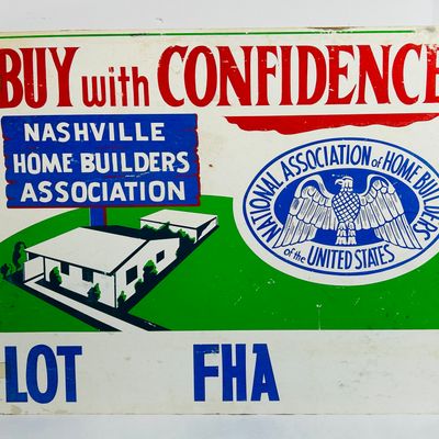 Sale Photo Thumbnail #260: NASHVILLE HOME BUILDERS ASSOCIATION BOARD SIGN, MID-CENTURY