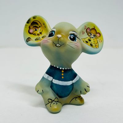 Sale Photo Thumbnail #203: FENTON CERAMIC MOUSE FIGURINE 2004 15/91