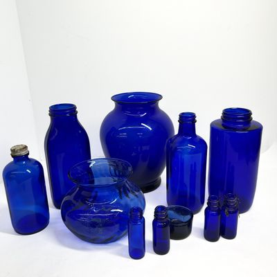 Sale Photo Thumbnail #343: VINTAGE COBALT BLUE GLASS COLLECTION