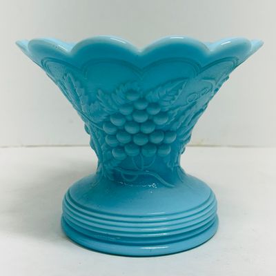Sale Photo Thumbnail #167: PORTIEUX VALLERYSTHAL BLUE OPALINE COMPOTE