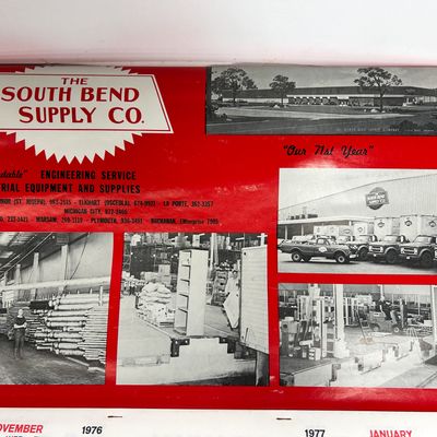 Sale Photo Thumbnail #458: THE SOUTH BEND SUPPLY CO. INDUSTRIAL CALENDAR, 1976