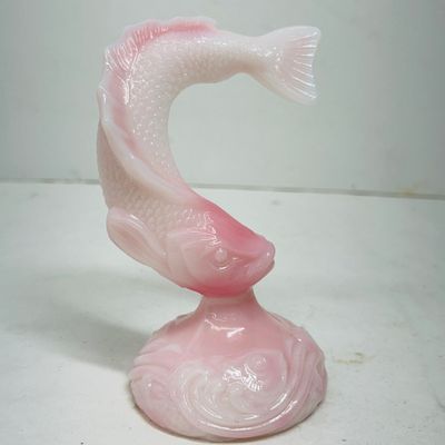 Sale Photo Thumbnail #179: FENTON ROSALENE GLASS LEAPING FISH, 307/2000